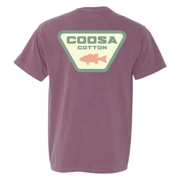 Coosa Cotton Patch Logo Pocket Tee- Berry