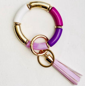 Tube Bracelet Keychain Plum