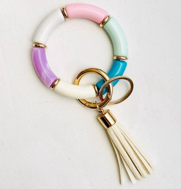 Tube Bracelet Keychain Pastel Mix