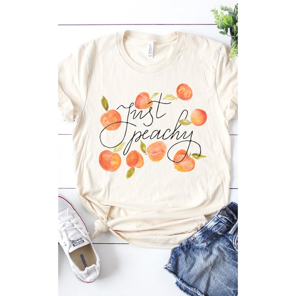 Vintage Just Peachy Graphic Tee - Cream